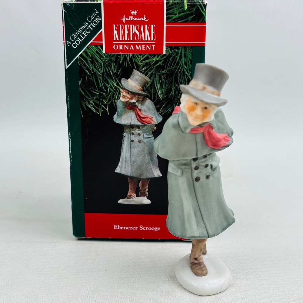Hallmark Ebenezer Scrooge Ornament A Christmas Carol‎ Porcelain 1991 Vintage